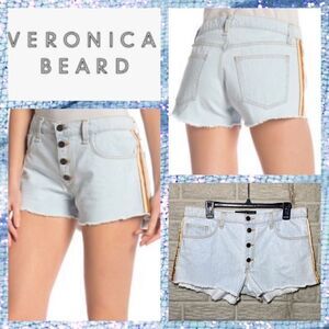 NWT MSRP $198 VERONICA BEARD Debbie Racer Stripe Frayed Shorts